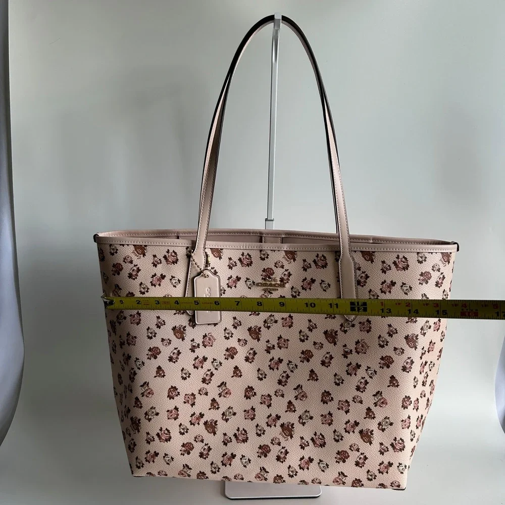 Coach City Tote Rose Print Blush Multi‎ Crossgrain Leather Bag NEW CY682